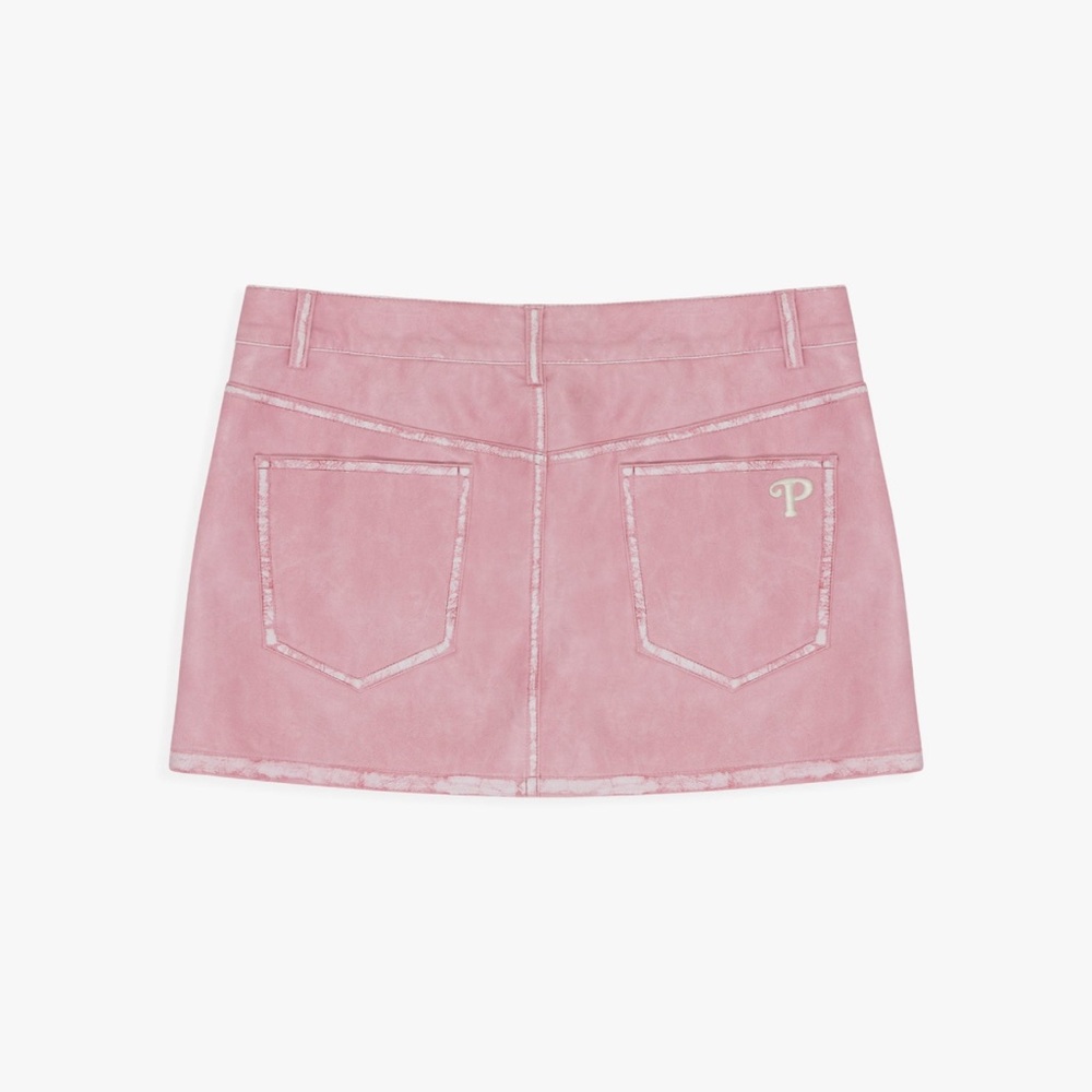 Lisa Says Gah x Polly Pocket Mariah Mini Skirt Pink Faux Leather Size S- NWOT